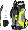 Pressure Washer 5000PSI Power Washers with M22-14mm Pressure Hose 33FT, Power Sprayers High Pressure with 1/4" QC Compatible Surface Cleaner for Home Cars Driveways, LGreen