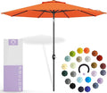 Midtown Umbrellas 10-Year-No-Fade - 10 Ft - UV Proof Bright Orange Polyester Fabric - Umbrella Outdoor Patio, Aluminum Frame Large Patio Umbrella for Garden, Pool & Deck - Black Pole
