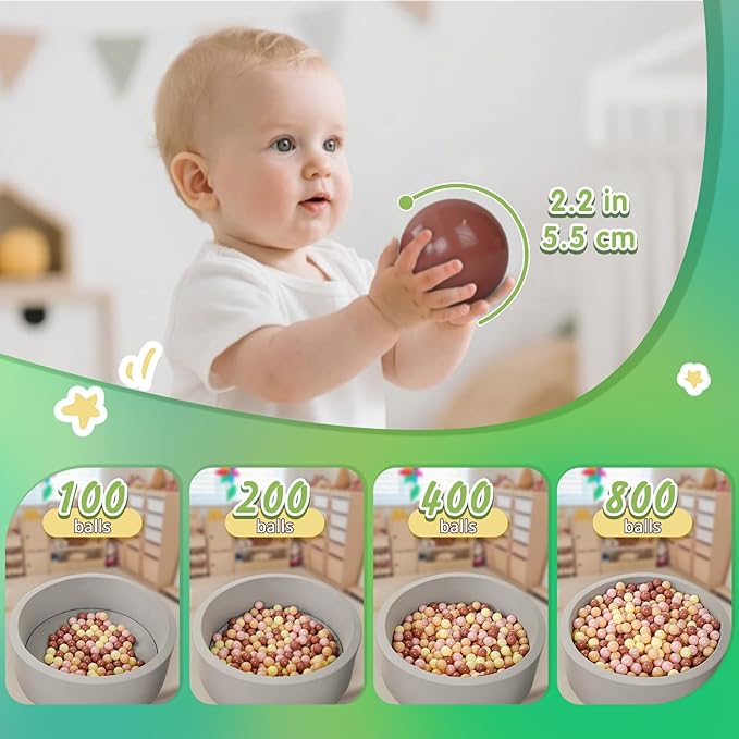 TRENDPLAY Plastic Balls for Ball Pits - Hollow Balls- Safe and Exciting Playtime - Perfect for Baby Pools, Birthday Party Decoration