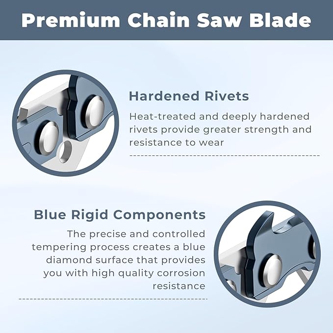 14" Chainsaw Chain Replacement for SKIL CS4555-10 40v Chainsaw,SCN1400 Chainsaw Blade 52 Drive Links 0.043" Gauge 3/8" LP Pitch (3 Pack)