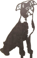 Corten Steel American Pit Bull Terrier Dog Silhouette Yard Stake (Large)