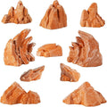 Warmtree 10 Pcs Simulation Rockery Diorama Rocks Stone for Diorama Supplies Miniature Terrain Fairy Garden Zen Garden Accessories Terrarium Decor Tank Aquarium Decoration (Brown)