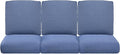 Pop 22x25/22x24 Outdoor Cushions for Patio Couch Chairs Set of 3 - High Back Comfy Outside Seat Cushions for Wicker Dining Rocker Glider Loveseat 3-Seater Sectional Sofa - Navy Blue/Classic