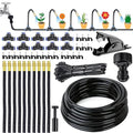 360° Adjustable Drip Irrigation System 32.8FT Garden Watering System with 10 Nozzles, Garden Irrigation System, Greenhouse Accessories, Atomizing System for Yard, Lawn, Plants, 5/16 in Hose