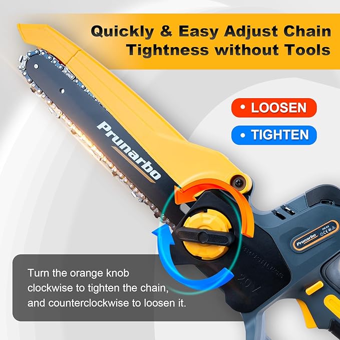 Mini Chainsaw 8 Inch Cordless Hand-held Electric Chain Saw Compatible with Makita 18V Battery Power Pruner Auto Oiler for Tree Wood Cutting Trimming Pruning, PR-E8-Body Only (Battery not included)