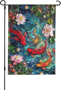 Fish Garden Flag Vertical Double Sided Outdoor Yard Flags 12.5x18 Inch Burlap Banners for House Lawn