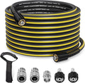 Pressure Washer Hose 50ft - 1/4" Flexible Power Washer Hose Kink Resistant,3600 PSI Leak-Free M22-14mm Extension Replacement Hose 5 Accessories with storage strap