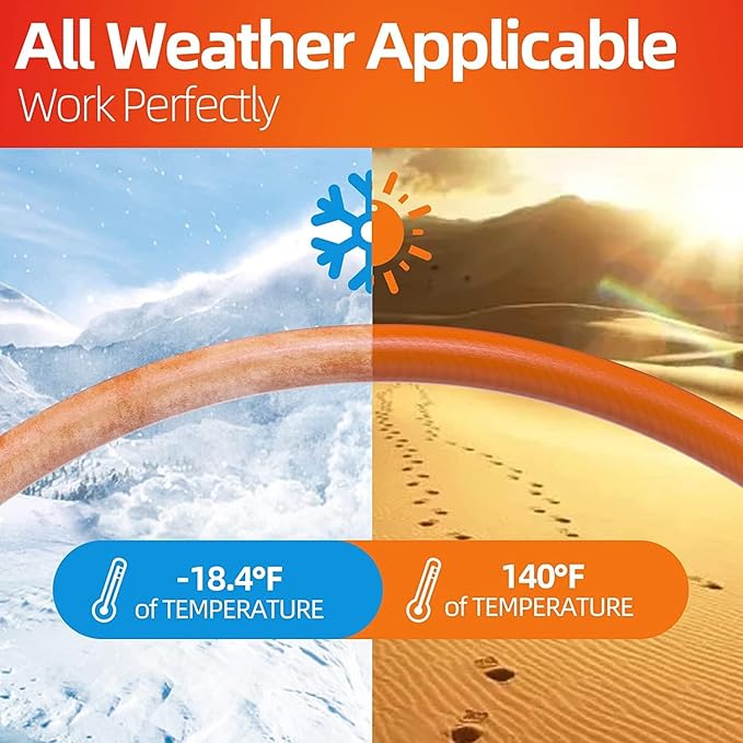 SPECILITE Garden Water Hose 100 ft x 3/4 in Heavy Duty, Flexible and Lightweight, Burst 600 psi, Kink-less Hybrid Rubber Pipe for Backyard, 3/4'' Brass Fittings, Orange