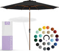 Midtown Umbrellas Sunbrella Umbrella Outdoor Patio Umbrella 2-9 Feet in Spectrum Carbon Acrylic Fabric, Auto-Tilt Aluminum Frame For Backyard Umbrella, Deck Umbrella & Porch Umbrella - Wooden Pole