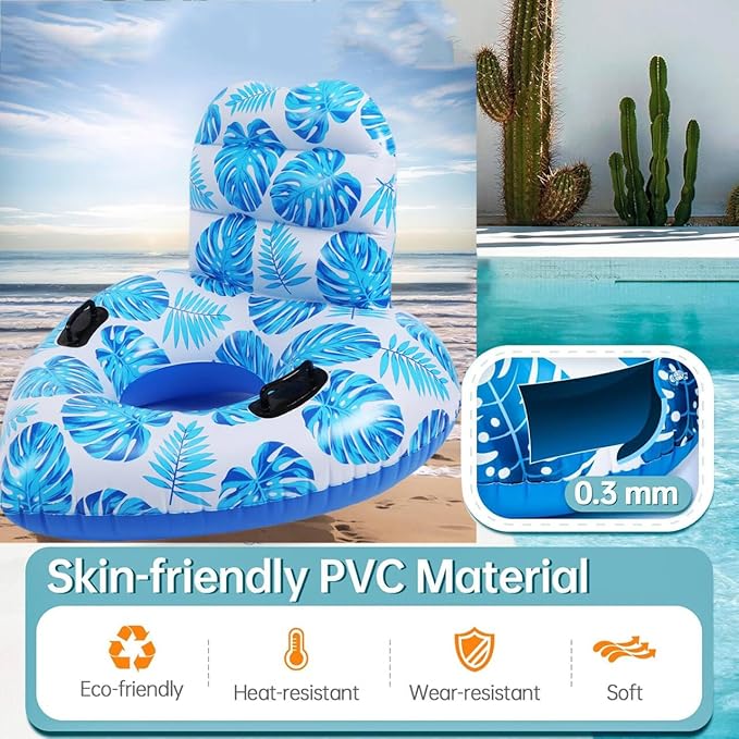1PCS Inflatable Pool Floats Adult Teens Swimming Chairs Leaves Large Inner Tube Floaty Swimming Pool Floaties Swim Rings Pool Lounger Float for Pool Party & Summer (Heart,1)