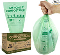 Compost Bags for Countertop Bin -Compostable Trash Bags made of Cornstarch - Leakproof & Tear Resistant Biodegradable Trash Bags - OK Compost Home & Seedlings Certified
