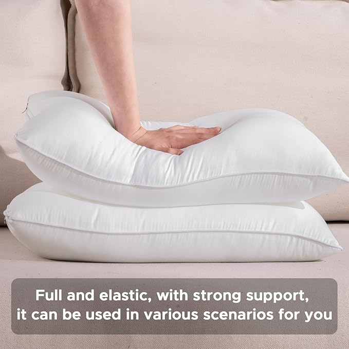 18 x 18 Outdoor Pillow Inserts Set of 2 Waterproof Square Support White Decorative Throw Pillow Inserts for Couch Sofa Beds Medium Patio Furniture Cushions