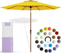 Midtown Umbrellas The Wooden 2-10 Feet Large Patio Umbrella, Terylast Sunflower Yellow Fabric, Aluminum Frame For Backyard Umbrella, Deck Umbrella, Garden Umbrella & Pool Umbrella - Wooden Pole