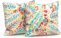 LVTXIII Outdoor/Indoor Throw Pillows, Decorative Patio Accent Pillows, Fluffy Water Repellent Garden Cushions for Home Patio Coach Sofa Use, 16×16 Inch, Pack of 2, Pretty Paisley