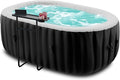NAIZEA Inflatable Hot Tub - Outdoor Hot Tubs 2 Person, Portable Blow Up Spa Square Portable Hot Tub, 90 Soothing Bubble Air Jets, Cover, 2 Filter, 145 Gallon,75x47x25 in