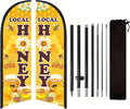 Honey for Sale Sign Feather Flag, 9.18FT Double-Sided Outdoor Advertising Swooper Banner with Pole Kit & Ground Stake – Tear-Resistant Polyester Feather Flag for Shops, Events & Promotions