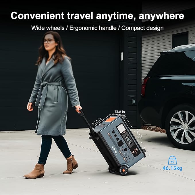 OSCAL PowerMax 6000 Solar Generator with 4x200W Solar Panel, 120V/240V 3600Wh Power Station 6000W AC Outlets (7200W Peak), 2200W AC Charging/2400W Solar Charging, Home Battery Backup for Emergency