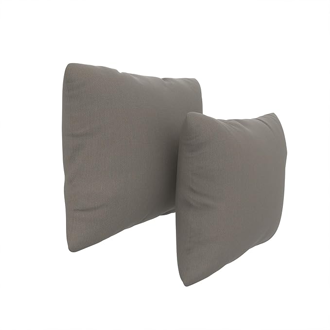 Covers & All Sunbrellla Outdoor Pillows for Patio Furniture, UV Fade Resistant & Waterproof Outdoor Sunbrella Lumbar Pillows, Set of 2 Inserts & Covers for Patios, Decks and Porches, Spectrum Graphite