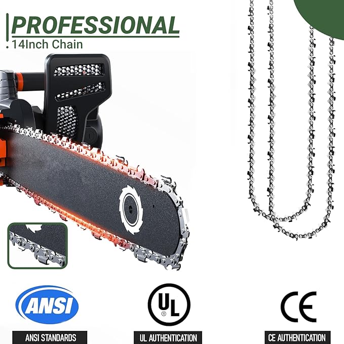4-Pack 14 Inch Chainsaw Chain,3/8" LP Pitch .050" Gauge 52 Drive Links Compatible with Husqvarna 120,Echo CS-310,Ryobi RY3714 Craftsman,Greenworks,Earthwise,Makita,Poulan,Husqvarna Chainsaws