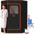 iTHERAU XL Sauna Box, Portable Sauna for Home, Steam Sauna Tent Full Body Personal Sauna Room with 3L 1200w Steamer, Upgrade Materials, Remote Control, 9 Levels Heat, 90 Mins Timer, Chair