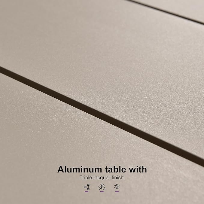 PURPLE LEAF Outdoor Dining Set for 10 All-Weather 12 Pieces Patio Aluminium Dining Large Table and Rope Weave Chairs Included Cushions for Backyard Deck Kitchen Modern Patio Furniture Set Champagne
