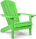 YEFU Adirondack Chair Plastic Weather Resistant, Patio Chairs 5 Steps Easy Installation, Looks Exactly Like Real Wood, Widely Used in Outdoor, Fire Pit, Deck, Outside, Campfire Chairs (Lime)