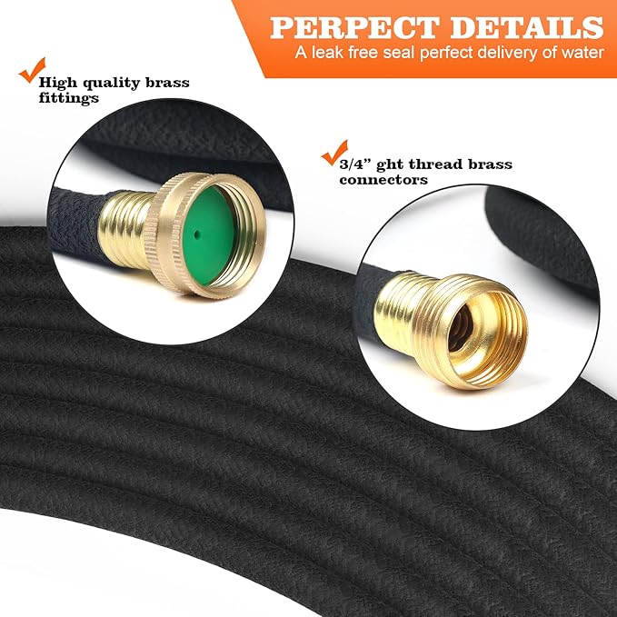 Soaker Hose 25 FT for Garden 1/2" Diameter Irrigation Hose Save 70% of Water Solid Brass Interface Eminently Suitable for Lawn and Garden Beds Cover