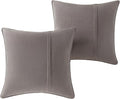Greendale Home Fashions Sunbrella 20" Square Outdoor Throw Pillow with Removable Cover (Set of 2), Cast Shale 2 Count