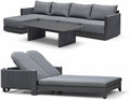 PURPLE LEAF Patio Furniture Set with 2 Person Lounge Chair 7 Pieces Outdoor Conversation Sets with Coffee Table Patio Sofa with Cushions Manual Weaving Furniture for Porch Lawn Backyard Gray