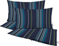 RSH DECOR: Sunbrella Pillow Covers Set of 4 | Covers Only - 20" x 12" | Outdoor Lumbar Pillow Covers Crafted with Sunbrella Performance Fabric | Stanton Lagoon