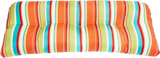 BrylaneHome Tufted Bench Cushion - 45.5" L x 19" W x 3" H- Patio & Outdoor - Water, Stain & Fade Resistant - Covert Breeze