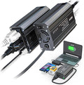 2PCS 300W Battery Charger Compatible with Dewalt: LIVOWALNY Portable Power Inverter DC 20V to 110V Battery Inverter Charger Adapter Power Supply 2 AC & 2 USB Ports for Car, Phone, Camping Essentials