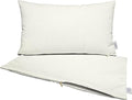 RSH DECOR: Sunbrella Pillow Covers Set of 2 | Covers Only - 26" x 16" | Outdoor Lumbar Pillow Covers Crafted with Sunbrella Performance Fabric | Canvas White