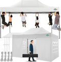 COBIZI 10x15 Pop up Canopy Tent 10x15 Canopy with 4 Sidewalls Waterproof Heavy Duty Commercial Canopy Tent for Parties Outdoor Tent Garden Gazebo Tent, Carry Bag(10x15ft, White)