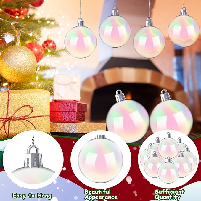 50 PCS Halloween Plastic Iridescent Ball Decoration,Clear Bubble Ball for DIY Bubbling Cauldron,Witch Cauldron Decoration,Cauldron DIY Witch Magic Pot,2 Inch
