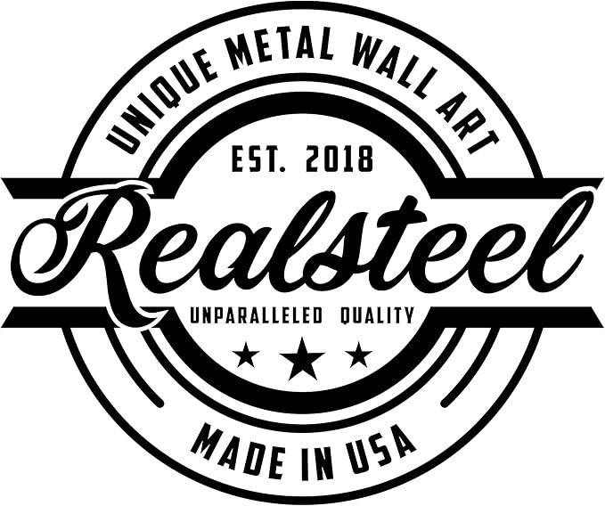 RealSteel Personalized Bear Metal Sign - Custom Outdoor Wall Art with Mountain Scene - Circular Design for Porch, Patio, Lawn & Garden Décor - Rust, 18"