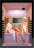 Far Infrared Home Sauna Room,2160W 7 Color Light Therapy Lamp Dry Saunas for Home,Infrared Sauna 2-3 Person,Canadian Hemlock Indoor Sauna Spa with Oxygen Bar,Starry Night Light Canopy