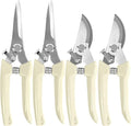4 Pack Garden Shears, Stainless Steel Shears Gardening Tools, Scissors, Garden Clippers, Pruning Shears (White)