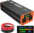 Power Inverter for Vehicle 2000 Watt Car Inverter 12V to 110V Modified Sine Wave Inverter with 2 AC Outlets, USB Port, Dual Smart Fans, Cables Included for Home, RV, Outdoor, Camping, Boat New Upgrade
