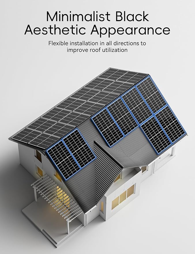 880 Watt Solar Panel,25.4% High Efficiency Perovskite Solar Cells,10BB Hidden Busbar Technology,12v/24v Solar Panels for Off-Grid Systems, RV, Boat, Cabin, Backup Power
