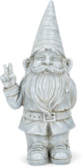 NAT & JULES Gnome 12 inch Resin Stone Garden Statue (Peace Gnome)