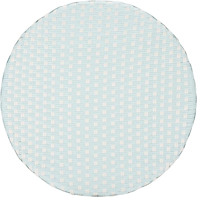 SAFAVIEH Outdoor Collection California Baby Blue/White Bistro Table (Fully Assembled)