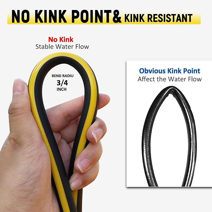 Pressure Washer Hose 50ft - 1/4" Flexible Power Washer Hose Kink Resistant,3600 PSI Leak-Free M22-14mm Extension Replacement Hose 5 Accessories with storage strap