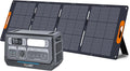 ALLWEI Solar Generator 2400W with 1x 200W Solar Panel, 2048Wh LiFePO4 Portable Power Station, UPS, Fast Charge in 1.5H, Max 10kWh Expandable Solar Power Generator for RV Camping Outdoor Power Outage