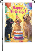 Birthday Dog Garden Flag Vertical Double Sided Outdoor Yard Flags 12.5x18 Inch Burlap Banners Vertical Double Sided for Outdoor Decor Lawn