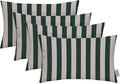 RSH DECOR: Sunbrella Lumbar Throw Pillows Set of 4 | 20" x 12" | Water and Fade-Resistant Performance Fabric | Outdoor Pillow Covers with Down-Alternative Inserts | Mason Forest Green