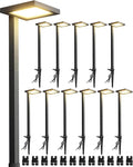 SUNVIE 5W Anti-Glare Low Voltage Pathway Lights Wired 12-24V LED Landscape Path Lights 3000K Cast-Aluminum Waterproof Outdoor Landscape Lighting with Connectors for Walkway Yard Garden, 12 Pack
