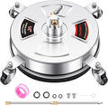 14" Pressure Washer Surface Cleaner with 4 Wheels - Stainless Steel Surface Cleaner for Pressure Washer Attachment for Concrete, Patio, Sidewalk, Deck and Driveways