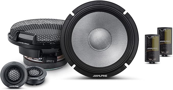 Alpine R2-S65C High-Resolution 2-Way Speaker Set / 6.5" with RKFR65 3-Piece Foam Fast Ring Speaker Enhancement