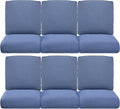 Pop 22x25/22x24 Outdoor Furniture Cushions Set of 6 - Comfortable Patio Chair Cushion for Rattan Wicker Dining Rocking Swivel Chairs Loveseat Couch L-Shape Sectional Sofa - Navy Blue/Classic